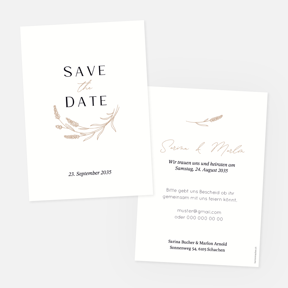 Save-the-Date Karte Sarina-Marlon